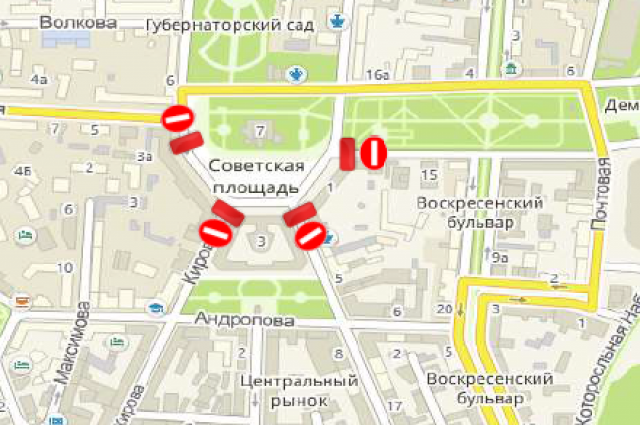 На Советской площади в Ярославле 13 августа ограничат движение