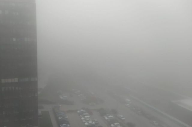 Утром 12 августа Новосибирск окутал густой туман. 