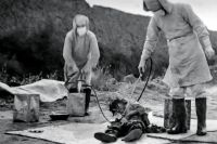 Персонал подразделения 731 заражает бубонной чумой китайских жителей. Маньчжурия 1940 г.