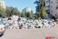 В Оренбурге на улице Новой запах с заваленной мусорки расносится по детским площадкам и по территории садика.