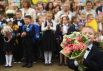 Первоклассники во время торжественной линейки, посвященной Дню знаний в школе №1298 «Профиль Куркино» в Москве