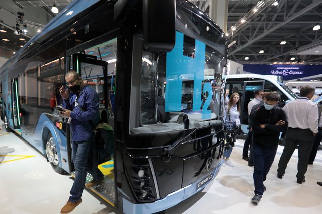 Автобус на водородном топливе, представленный «Группой ГАЗ», на 16-й международной выставке коммерческих автомобилей Comtrans в МВЦ «Крокус Экспо».