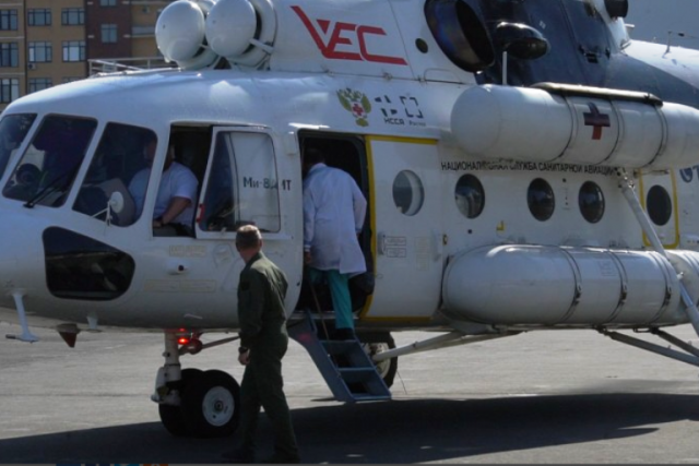 Двух пострадавших при пожаре в Хасавюрте перевезли на вертолете в Махачкалу