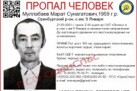 В Оренбургском районе из СНТ  «Ясень» в районе села имени 9 Января пропал Марат Сунагатович Муллабаев.