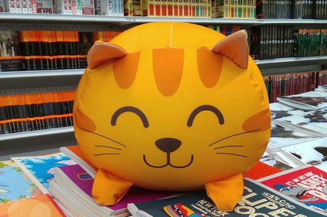 Игрушечный кот Апельсин - символ проекта. 