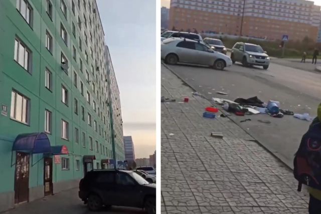 В Новосибирске мужчина выбросил в окно вещи и бытовую технику