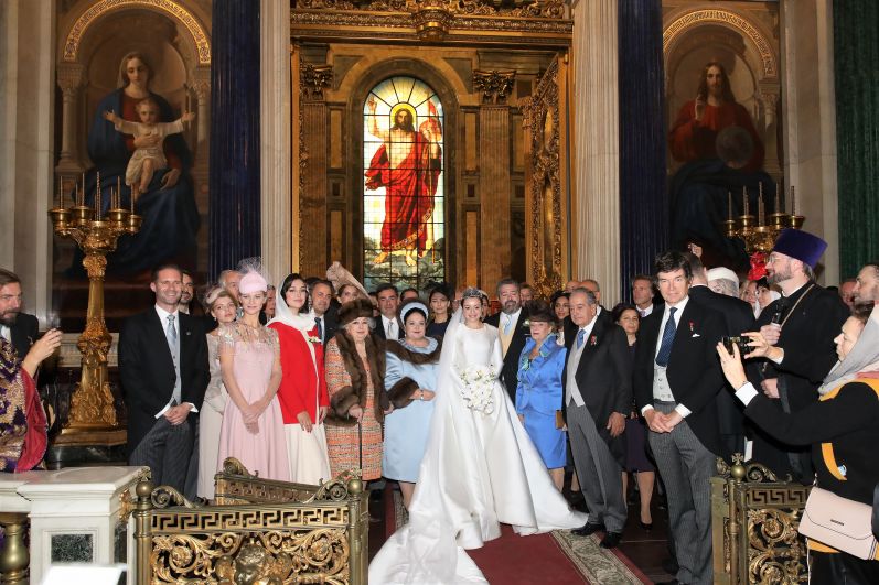 Во время церемонии венчания потомка династии Романовых Георгия Михайловича с гражданкой Италии Ребеккой Беттарини в Исаакиевском соборе