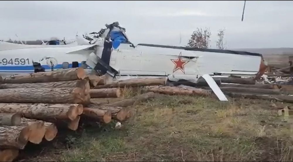 Место крушения самолёта в Мензелинске.