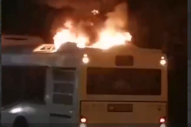 В Ростове-на-Дону снова загорелся автобус