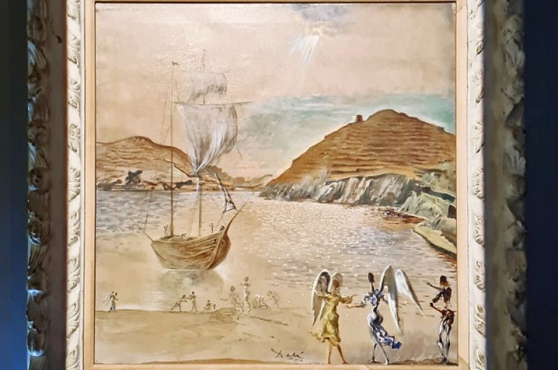 «Пейзаж Порт-Льигата со знакомыми ангелами и рыбаками» (1950).
