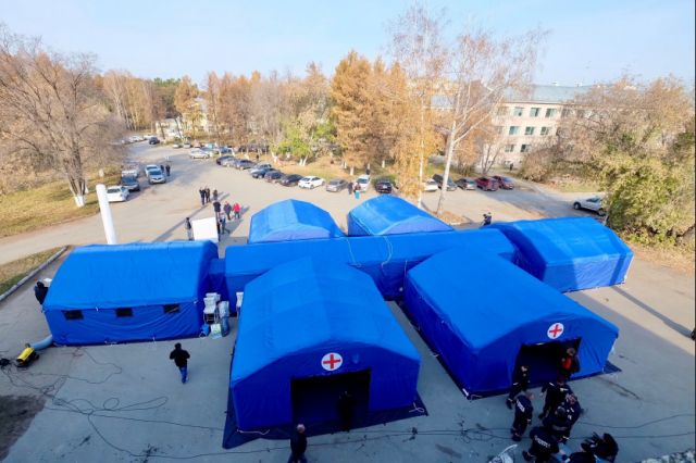 В Новосибирской области появился надувной госпиталь для больных COVID-19