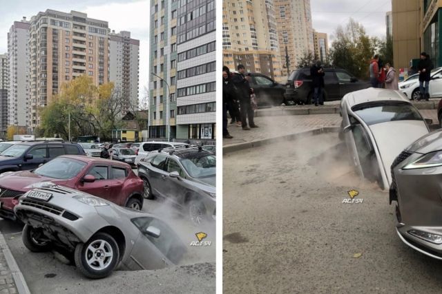 В Новосибирске владельцам провалившихся на Фрунзе машин не дают компенсацию