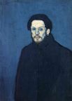Один из самых ярких автопортретов Пикассо — картина, написанная в начале голубого периода, в 1901 году, она же — одна из самых известных его вещей. Одиночество и неустроенность автора передает холодная гамма, которая будет сопровождать творчество Пикассо последующие четыре года
