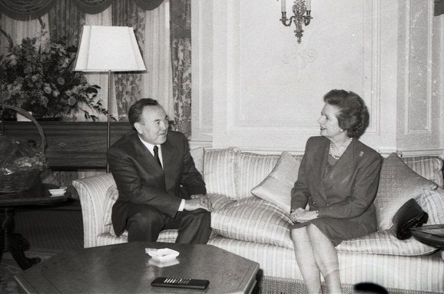 Встреча Нурсултана Назарбаева с Маргарет Тэтчер в Алма-Ате, август 1991 года