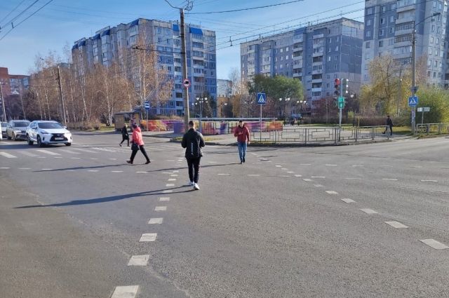 Еще один диагональный пешеходный переход появился в Барнауле