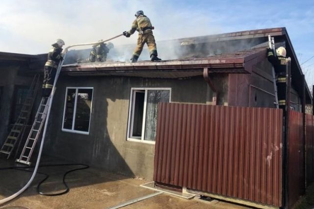 В Майкопском районе пожарные тушили частный дом