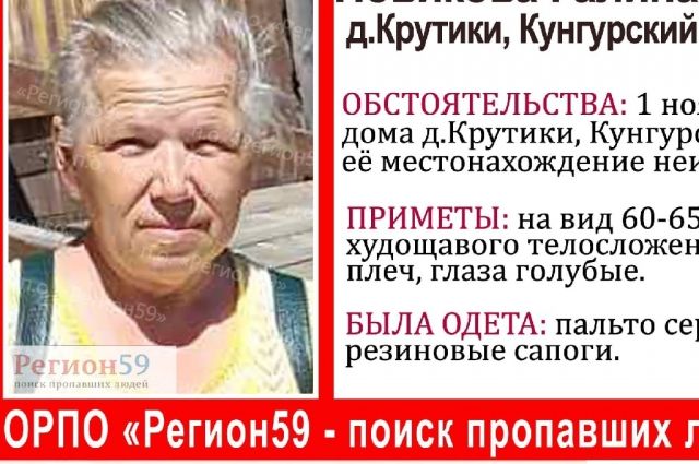 Пожилая женщина пропала 1 ноября. 