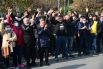 Участники акции сторонников Михаила Саакашвили у Министерства юстиции Грузии в Тбилиси (10 ноября)