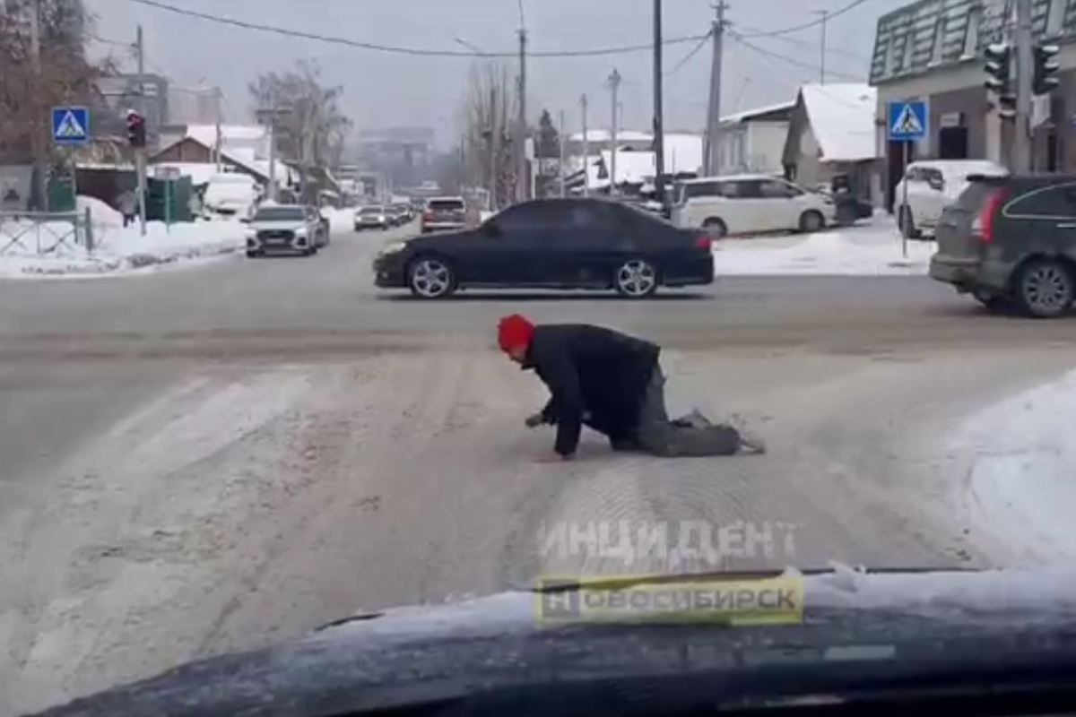 Пешеход новосибирск. Пьяный переползает дорогу на четвереньках. Мужик на четвереньках переползает дорогу. Пьяный переползает дорогу.