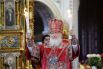 Патриарх Московский и Всея Руси Кирилл во время пасхальной службы в храме Христа Спасителя, 2014 год