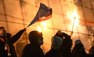 Болельщики ЦСКА во время матча 16-го тура чемпионата России по футболу среди клубов Премьер-лиги между командами ПФК ЦСКА (Москва) и ФК