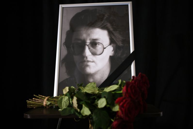 На церемонии прощания с народным артистом России Александром Градским в театре «Градский холл»