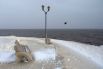 Набережная Петрозаводска, покрытая льдом после шторма на Онежском озере, вызванного циклоном «Бенедикт»