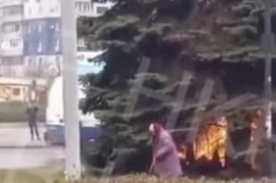 В Кривом Роге пенсионерка подожгла елку под горсоветом: появились детали