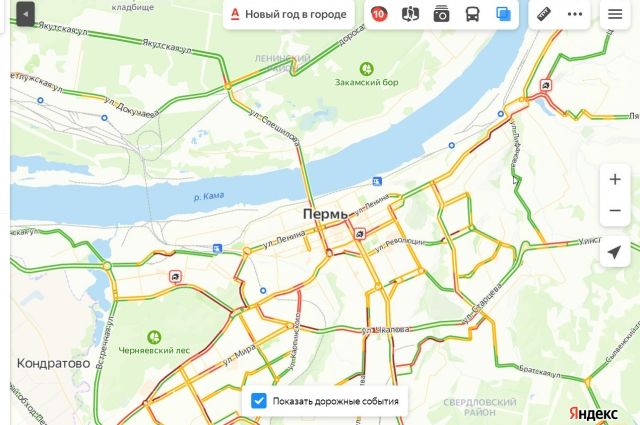 Транспортный коллапс: Пермь встала в 10-бальных пробках