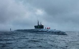 Атомный подводный крейсер (АПКР) «Александр Невский» в пункте постоянного базирования Вилючинск. «Александр Невский» — первый корабль, построенный по модернизированному проекту 955А (09552) «Борей-А».
