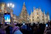Рождественская елка в Милане (Италия).