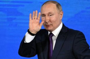 23 декабря 2021. Президент РФ Владимир Путин на большой ежегодной пресс-конференции в Центральном выставочном зале