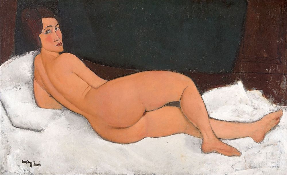 «Лежащая обнажённая» (на левой стороне) Амедео Модильяни (1917 год) - 157.2 млн долларов. Картина была продана на аукционе Sotheby's в Нью-Йорке 15 мая 2018 года