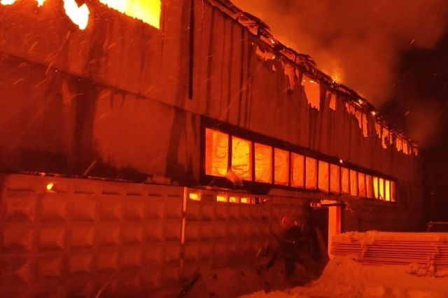Во Владимирской области дотла сгорела пилорама