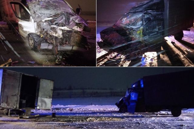 У Сызрани в снегопад ГАЗель-фургон занесло на встречку под другой грузовик