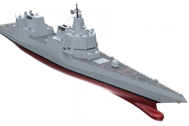 Условный рисунок конструкции корпуса боевого эсминца Navy DDG(X).
