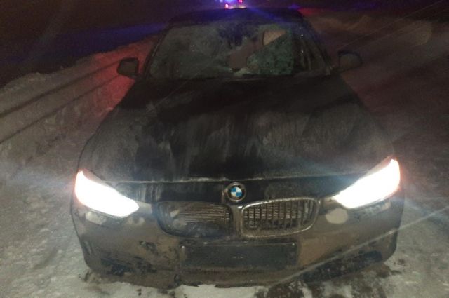 В Удмуртии водитель BMW сбил пешехода, идущего по краю трассы