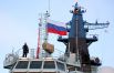 Церемония поднятия государственного флага России на атомном ледоколе проекта 22220 «Сибирь» на территории предприятия «Атомфлот»