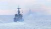 Корабль Черноморского флота на учениях, где были выполнены артиллерийские стрельбы по воздушным и морским целям