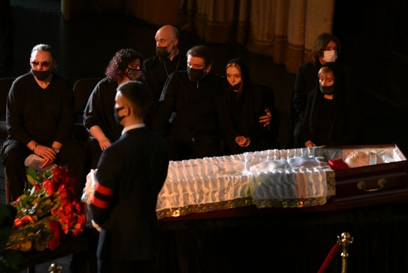 Во время церемонии прощания с режиссёром Виктором Мережко в Доме кино