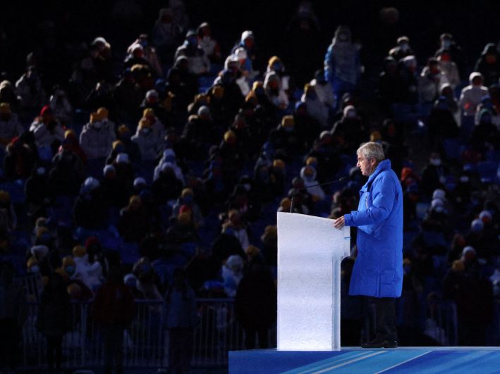 Президент Международного олимпийского комитета Томас Бах на церемонии открытия зимних Олимпийских игр в Пекине