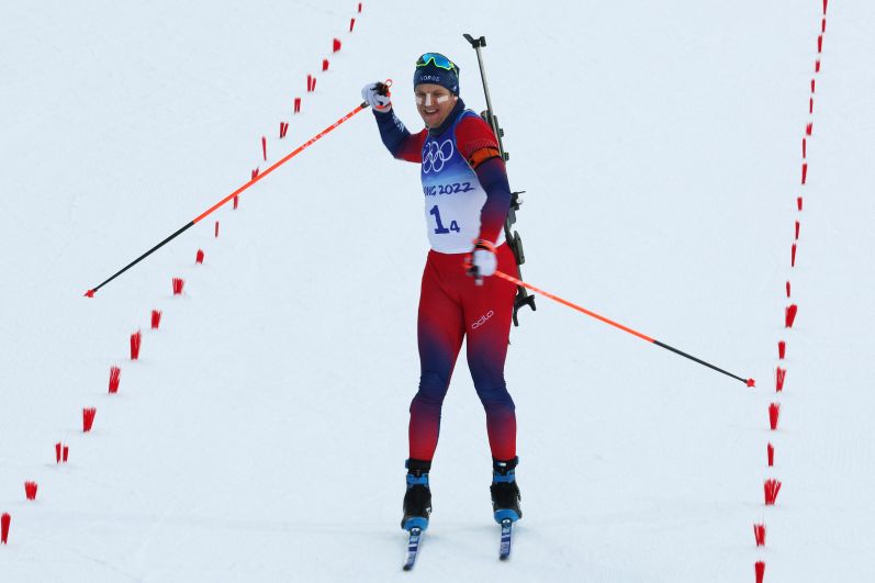 Ветле Шостад Кристиансен (Норвегия) на финише во время соревнований
