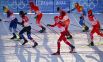 Во время финала командного спринта среди мужчин в соревнованиях по лыжным гонкам на XXIV зимних Олимпийских играх в Пекине