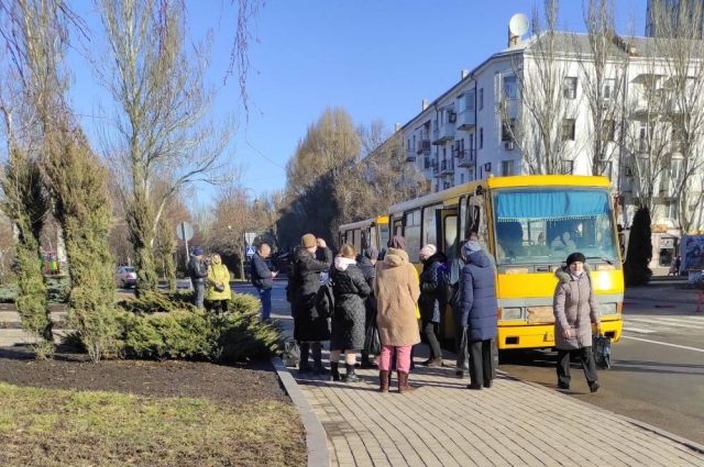 Автобусы из Ворошиловского района Донецка, Донецкая народная республика.