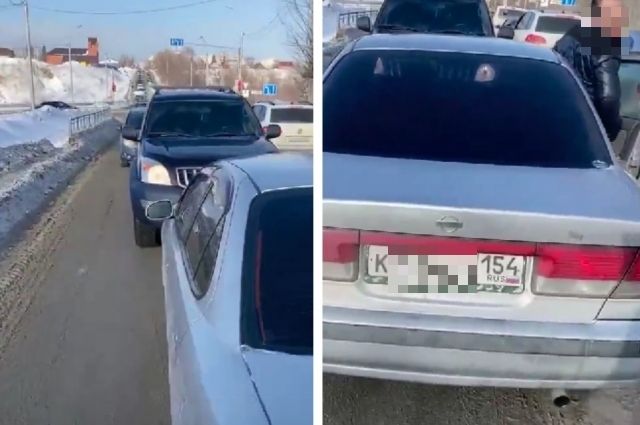 В Новосибирске мужчина проучил ехавшего по встречной полосе водителя Nissan