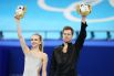 Российские спортсмены, члены сборной России (команда ОКР) Виктория Синицина и Никита Кацалапов, завоевавшие серебряную медаль в танцах на льду соревнований по фигурному катанию на XXIV зимних Олимпийских играх в Пекине