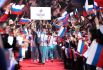 Спортсмены сборной России на торжественной встрече олимпийцев на стадионе «ВТБ Арена» в Москве