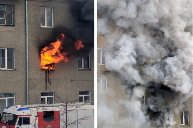 В Новосибирске произошёл пожар в пятиэтажке на улице Ядринцевской