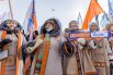 Участники патриотической акции в честь празднования Дня воссоединения Крыма с Россией в Якутске