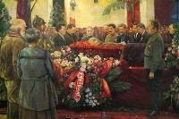 Прощание с Лениным в Колонном зале на картине Исаака Бродского, 1924 год.